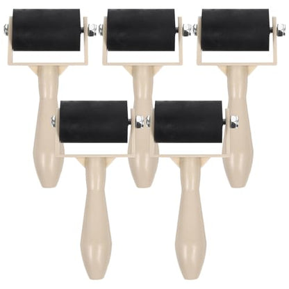Ciieeo 5 Pcs Brayer Roller Set for Printmaking with Rubber Ink Brayers for Kids Art Projects Stamping Painting and Glue Spreading Tools 3.74X1.96X0.78In Each