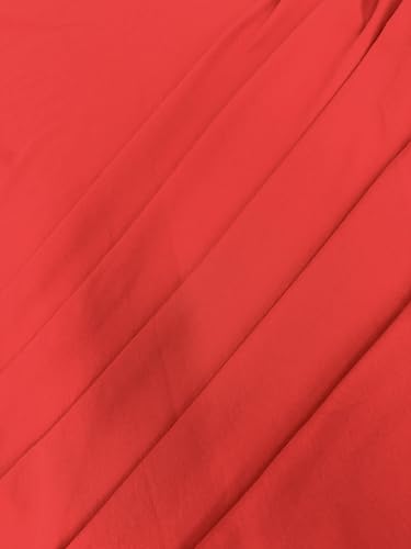 Cotton Jersey Spandex Fabric - Soft - Breathable - All Way Stretch Fabric - Medium Weight - Perfect Choice for Baby Grow, Tshirts, and Cotton Jersey Sheets - 58 Inches Wide - 1 Yard (Red) - color: Red