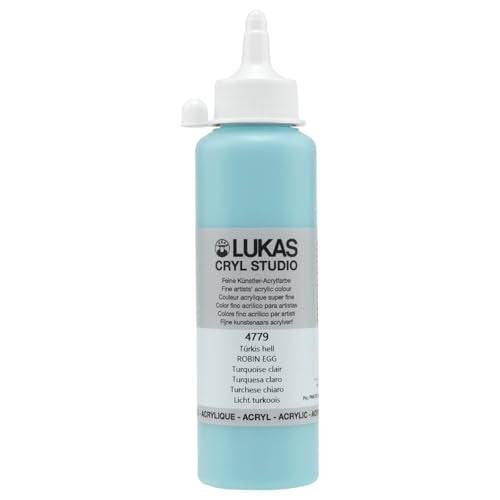 Lukas CRYL Studio Artist Acrylic Paint, Robin Egg, 250 ml Bottle - High Pigment Acrylic Paints for Canvas Painting, Large Scale Works - Medium-Viscosity, Water-Mixable, Fast Drying - color: Robin Egg, size: 8.45 Fl Oz (Pack of 1)
