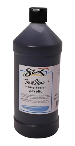 Sax Heavy Body Acrylic Paint for School and Arts and Crafts Use, Mars Black, 1 Quart - color: Mars Black, size: 32 Fl Oz (Pack of 1)