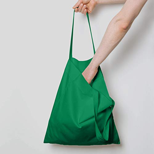 NPBAG 15 Pack 15'' X 16'' Green Cotton Tote Bags, Lightweight Blank Bulk Cloth bags with 1pc of PTFE Teflon Sheet - color: Green, size: Medium