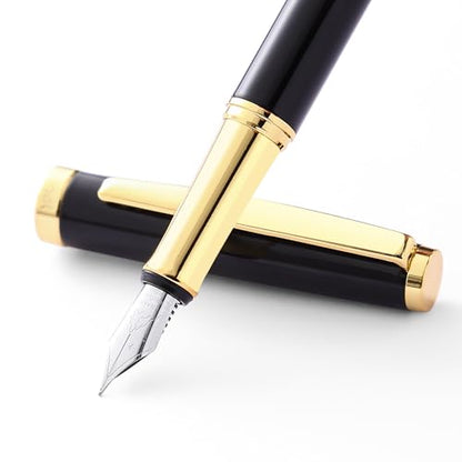 Fountain Pen Set,Extra Fine Nib,Includes 2 Ink Cartridges and Ink Converter, Ideal for Journaling and Calligraphy, Smooth-writing Fountain Pen - color: Gold