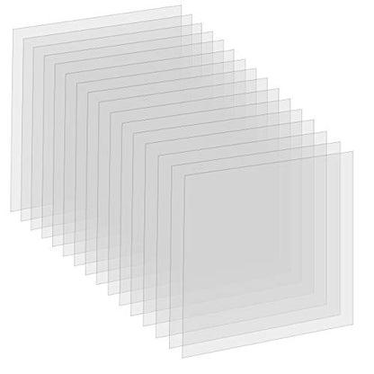 16 Pack 6 Mil Clear Mylar Stencil Sheets, 12" x 12" Blank Reusable Plastic Template Sheets for Cricut, Laser Cutting, Gyro-Cut Tool Template Material - size: 6mil