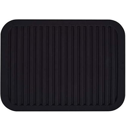 dealcase 9"X12" Environmental Silicone Mats, Premium Quality Insulated Flexible Durable Non Slip Coasters Hot Pads Hot Dishes, Pots Pans - Waterproof Trivet mat, Tableware Pad, Hygienic Safety, Black - color: Black