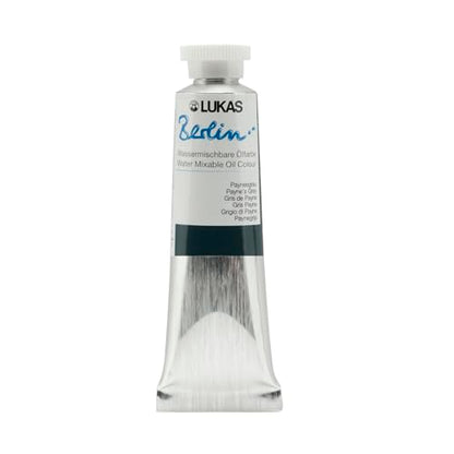 Lukas Berlin Pro Artists Water Mixable Oil Paint 37 ml Tube Paynes Grey, Water Soluble, Lightfast Pigments, Quick Drying, Easy Clean-Up, Eco-Friendly, Professional Quality, 40 Color Range - color: Paynes Grey, size: 1.25 Fl Oz (Pack of 1)