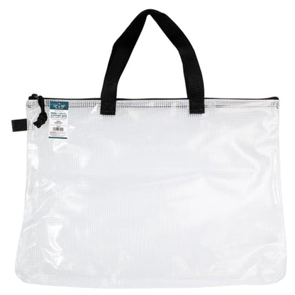 PRO ART Mesh & Vinyl Zipper Bag W/Handle 12x16 - size: 12-inch x 16-inch Mesh Bag with Zipper and Handle