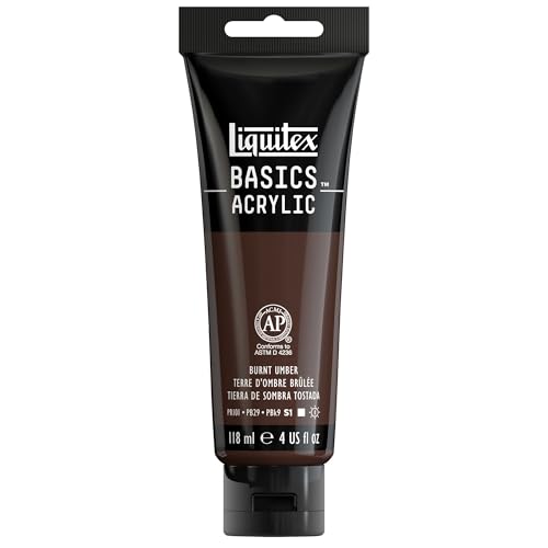 Liquitex BASICS Acrylic Paint, 118ml (4-oz) Tube, Burnt Umber - color: Burnt Umber, size: 4 Fl Oz (Pack of 1)