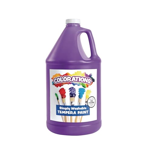 Colorations Paraben-Free Washable Tempera Paint for Kids - 1 Gallon Value Size. Vibrant Purple, Non-Toxic and Made in The USA - color: Purple