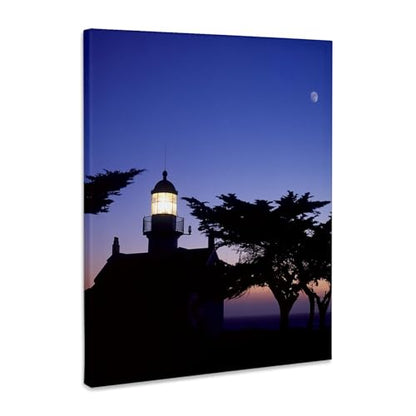 3dRose Point Pinos Lighthouse, Pacific Grove, Monterey, California Museum Grade Canvas Wrap 8x10 - size: 8"L x 10"W