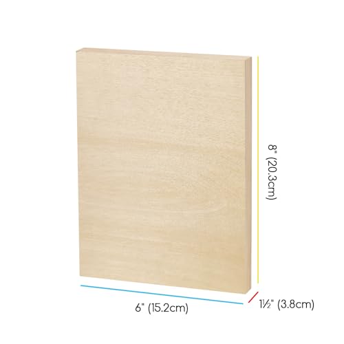 MEEDEN Unfinished Wood Canvas Board: 1-1/2" Deep 6x8” Wooden Canvas Panel Pack of 4 - Blank Cradled Wood Art Board for Painting - size: 6x8/4 Pcs