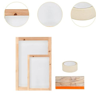 4X Screen Printing Kit Screen Printing Toolkit Easy to Use Silkscreen Printing Machine for T-Shirt Tablecloth Beginners