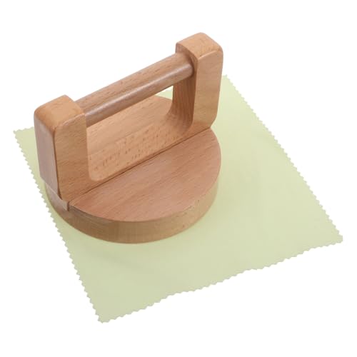 WRITWAA Wood Handled Baren for Printmaking Pressing Tool with Beech Wood Handle and Wiping Cloth, Linocut Hand Press Block for DIY Woodblock Printing and Craft Paper Pressing