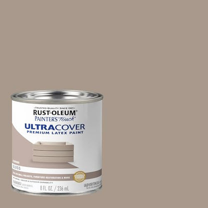 Rust-Oleum 1994730 Brush Painter's Touch Ultra-Cover Multi-Purpose Enamel Paint, 1/2 Pt Can, Gloss Almond 8 Fl Oz (Pack of 1) - color: Gloss Almond, size: 8 Fl Oz (Pack of 1)