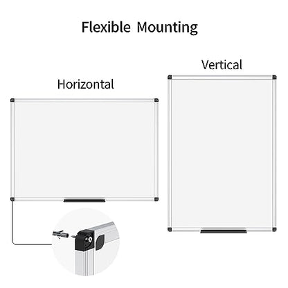 VIZ-PRO Magnetic Dry Erase Board, 36 X 24 Inches, Silver Aluminium Frame - size: 36"W x 24"H