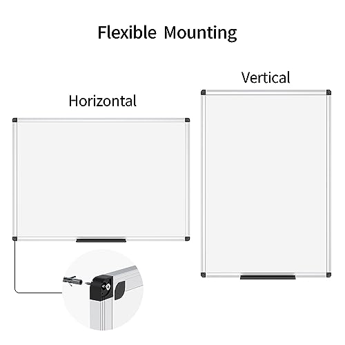 VIZ-PRO Magnetic Dry Erase Board, 48 X 24 Inches, Silver Aluminium Frame - size: 48"W x 24"H