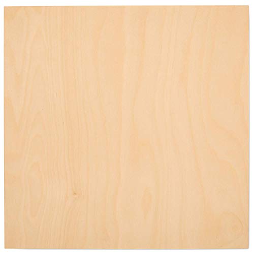 6 mm Baltic Birch Plywood 1/4 x 12 x 12 Inch, Box of 12 B/BB Grade Craft Wood, Stronger Than Basswood Sheets, for Laser, CNC Cutting and Wood Burning, by Woodpeckers