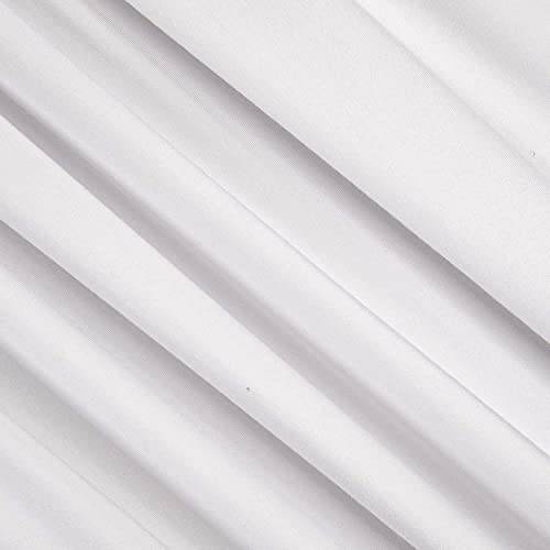 FabricLA Rayon Jersey Spandex - 4 Way Stretch - 58/60" Inches (150 CM) Wide - Medium to Heavy Fabric 240gsm - White, 5 Continuous Yards - color: White, size: 5 Yard Pre Cut