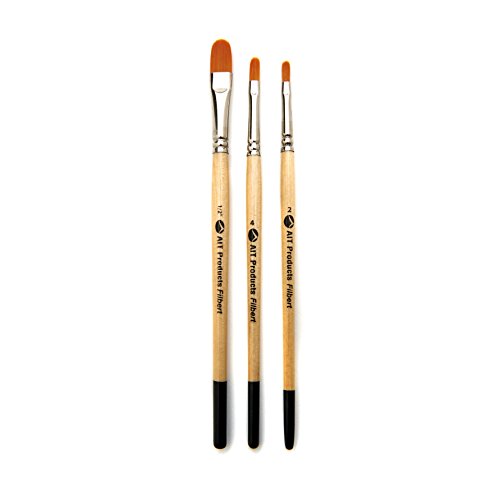 AIT Art Paint Brushes, Set of 8 Includes Angle Shaders, Filberts, and a Fan, Handmade in USA to Last Longer Without Shedding or Breaking, Allowing Painting with Brushes that Artists Trust to Perform
