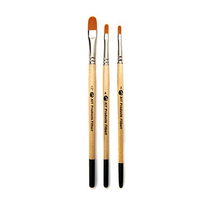 AIT Art Paint Brushes, Set of 8 Includes Angle Shaders, Filberts, and a Fan, Handmade in USA to Last Longer Without Shedding or Breaking, Allowing Painting with Brushes that Artists Trust to Perform