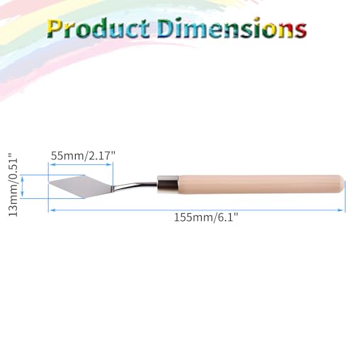 4 Pcs Palette Knife, Stainless Steel Painting Knife, Oil Paint Metal Knives Mini Pointed Head Spatula, Pallet Painting Knives with Basswood Handle for Oil, Acrylic and Canvas Drawing