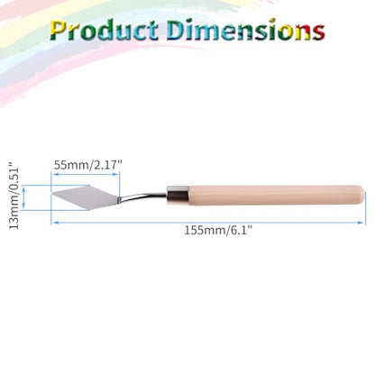 4 Pcs Palette Knife, Stainless Steel Painting Knife, Oil Paint Metal Knives Mini Pointed Head Spatula, Pallet Painting Knives with Basswood Handle for Oil, Acrylic and Canvas Drawing