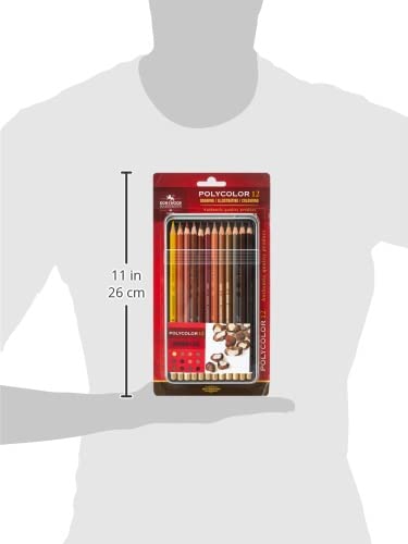 KOH-I-NOOR Polycolor Brown Line Artist's Coloured Pencils (Set of 12)