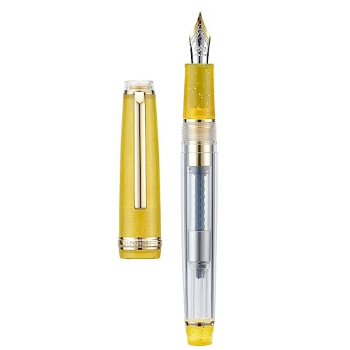Set of 3 Jinhao 82 Fountain Pens Transparent Starry Sky Color Acrylic Extra Fine Point Gold Trim with Converter - color: Starry Sky, style: Extra Fine Nib