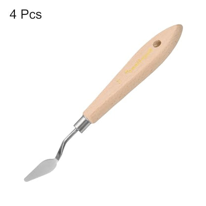 HARFINGTON 4pcs 2# Painting Palette Knife Pointy Stainless Steel Art Spatula Painting Pallet Knives Scrapers Tools with Plastic Handle for Acrylic Oil Canvas Mixing Spreading - size: 30mm x 14mm