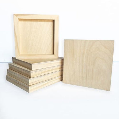 6 Pack 6 x 6 inch Wood Art Paint Boards, Unfinished Wood Canvas Panels for Crafts, Painting Canvas, DIY Art Gifts, Pouring, Arts Use with Oils, Acrylics (6×6 inch 6 Pack) - size: 6×6 inch 6 Pack