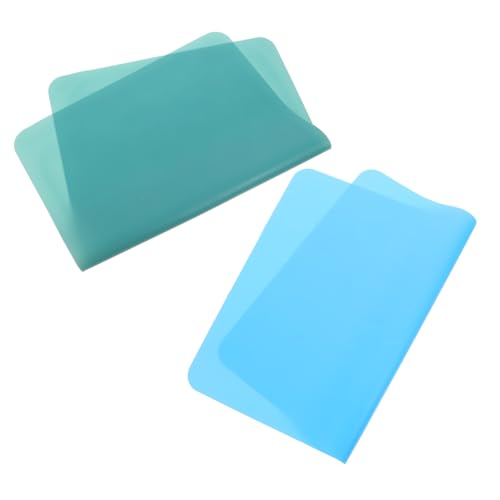 Veemoon 2pcs Silicone Crafts Mat Nonstick Epoxy Art Mats for Diy Projects Heat-resistant Silicone for Resin Jewelry Casting and Table Protection Blue Green
