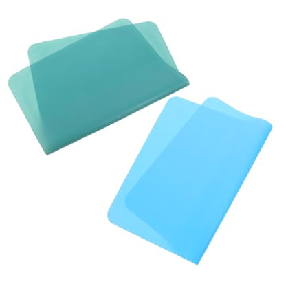 Veemoon 2pcs Silicone Crafts Mat Nonstick Epoxy Art Mats for Diy Projects Heat-resistant Silicone for Resin Jewelry Casting and Table Protection Blue Green