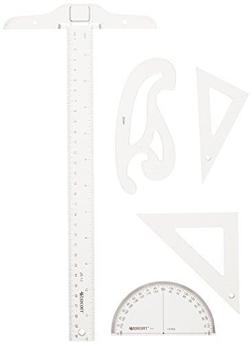 Westcott Drafting Set, Clear, SK-52