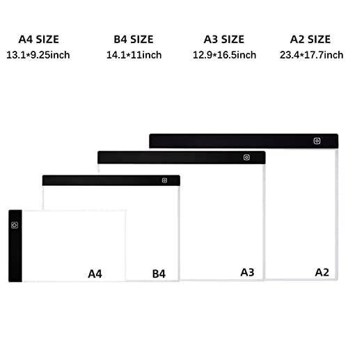 LIRUNQIU B4 Diamond Painting LED Light Pad Kit | Includes storage case, pens, stand, pad board. Ideal for adults, full drill diamond art. Complete 5D tool set. - size: B4 Led Pad