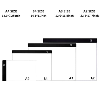 LIRUNQIU B4 Diamond Painting LED Light Pad Kit | Includes storage case, pens, stand, pad board. Ideal for adults, full drill diamond art. Complete 5D tool set. - size: B4 Led Pad