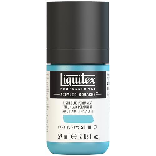 Liquitex Professional Acrylic Gouache, 2-oz (59ml) Bottle, Light Blue Permanent - color: Light Blue Permanent
