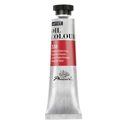 PHOENIX Permanent Alizarin Crimson Oil Paint - 40ml / 1.35 Fl oz. Single Tube - Artist Quality Oil Based Paint for Professionals - color: Permanent Alizarin Crimson
