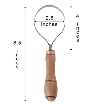 Wood Carving Scorp Knife | Round Carving Tool for Spoons, Bowls, and Cups | Spoon Bowl Carving Tools | Beginners | Oak Wood Handle with Carbon Steel Blade (3'in full scorp) - size: 3'in full scorp