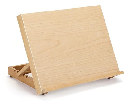 Adjustable Beech Wood Tabletop Easels for Painting and Drawing Supplies - Portable Drafting Table & Art Stand, 5-Position Desk Easel with Smooth Art Board for Studio Sketching (16.5" x 12.5")
