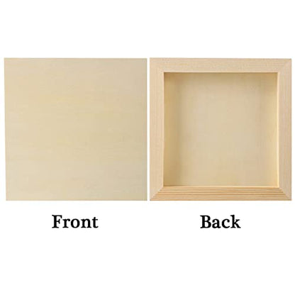 8 Pack Wood Panels 6 x 6 Inch Unfinished Wood Canvas Wooden Panel Boards for Painting, Pouring, Arts Use with Oils, Acrylics