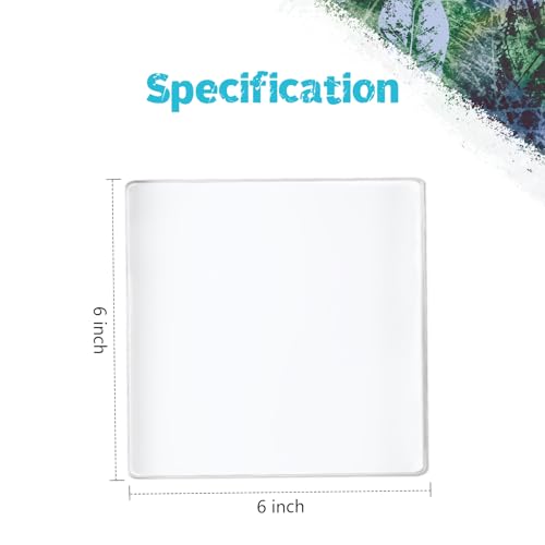 Vollence 6" X 6" Reusable Gel Monoprinting Plate Reusable Art Plate for Press Texture Printing Painting - size: 6" x 6"