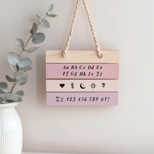 2 Pcs Alphabet Silkscreen Stencil, Reusable Self-Adhesive Silk Screen Printing Symbol and Number Craft Template for Painting on Wood or Fabric DIY T-Shirt, 8.7x11 Inch - style: Alphabet
