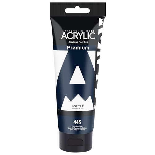 AUREUO Prussian Blue Acrylic Paint, 4 Fl Oz / 120ml Single Tube, Rich Pigment Art Craft Paints for Canvas, Rocks, Wood, Ceramic, Fabric - Art Supplies for Beginners, Professionals, Artists - color: Prussian Blue, size: 4 Fl Oz (Pack of 1)