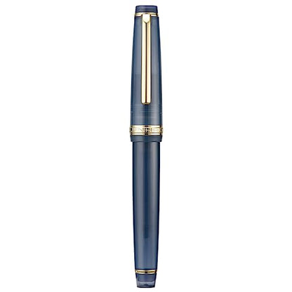 Jinhao 82 Acrylic Fountain Pen, Iridium Fine Nib with Ink Converter, Transparent Dark Blue Classic Design Smooth Writing Pen (Gold Trim) - color: Dark Blue Clear (Gold Trim), style: Fine (0.5 mm)