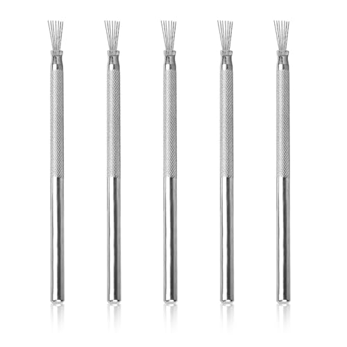 YAFIYGI 5 Pcs Ceramics Tools Kit Pottery Tools Carving Clay Needle Tools Clay Needle Tools Ceramic Sculpting Modeling and Texturing Supplies for Artistic Creations Feather Wire Texture Tools - color: 5 Pack