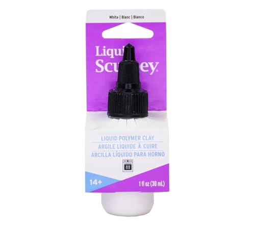Sculpey Liquid Sculpey Liquid Polymer Oven-Bake Clay, White, 1 oz. bottle, Great for jewelry, holiday, DIY, mixed media, window clings, home décor and more! Great for beginners to artists! - color: White, size: 1 oz