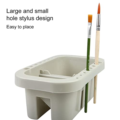 Oil Paint Brush Cleaner with Palette Tray, Paint Cups with Lids, Brush Holder, Multifunction Painting Holder and Organizer for Painting Cleaning(Grey)