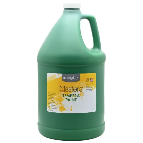 Handy Art Little Masters Tempera Paint, Green, Gallon 128 oz Bottle, Bright & Mixable, High Opacity, Washable Colors for Classroom, Students, Kids, Young Artists, Safe & Non-Toxic, Made in USA - color: Green, size: 128 Fl Oz (Pack of 1)