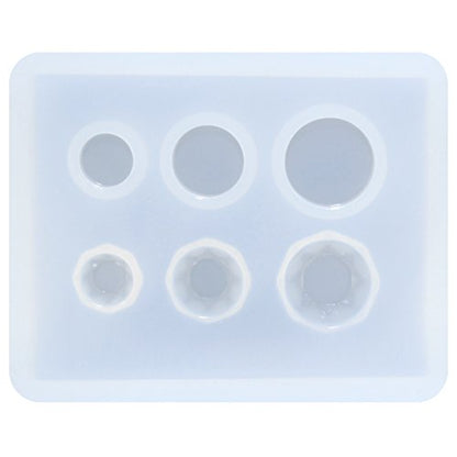 FUNSHOWCASE Mini Jewelry Cut Diamonds and Flat Round Resin Epoxy Silicone Mold - color: Clear