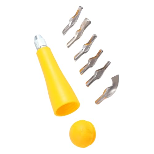Heavy Duty Professional Woodcut Engraving Tool Set With Multiple Blade Size For Artists And Printmakers Detailed Carving - color: Yellow