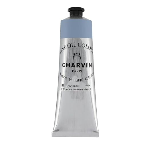 Charvin Extra Fine Oil Paint 150 mL Tube Ash Blue – Professional Artist Oil Color, Archival Quality, Smooth Finish, Nature-Inspired Tone - color: Ash Blue